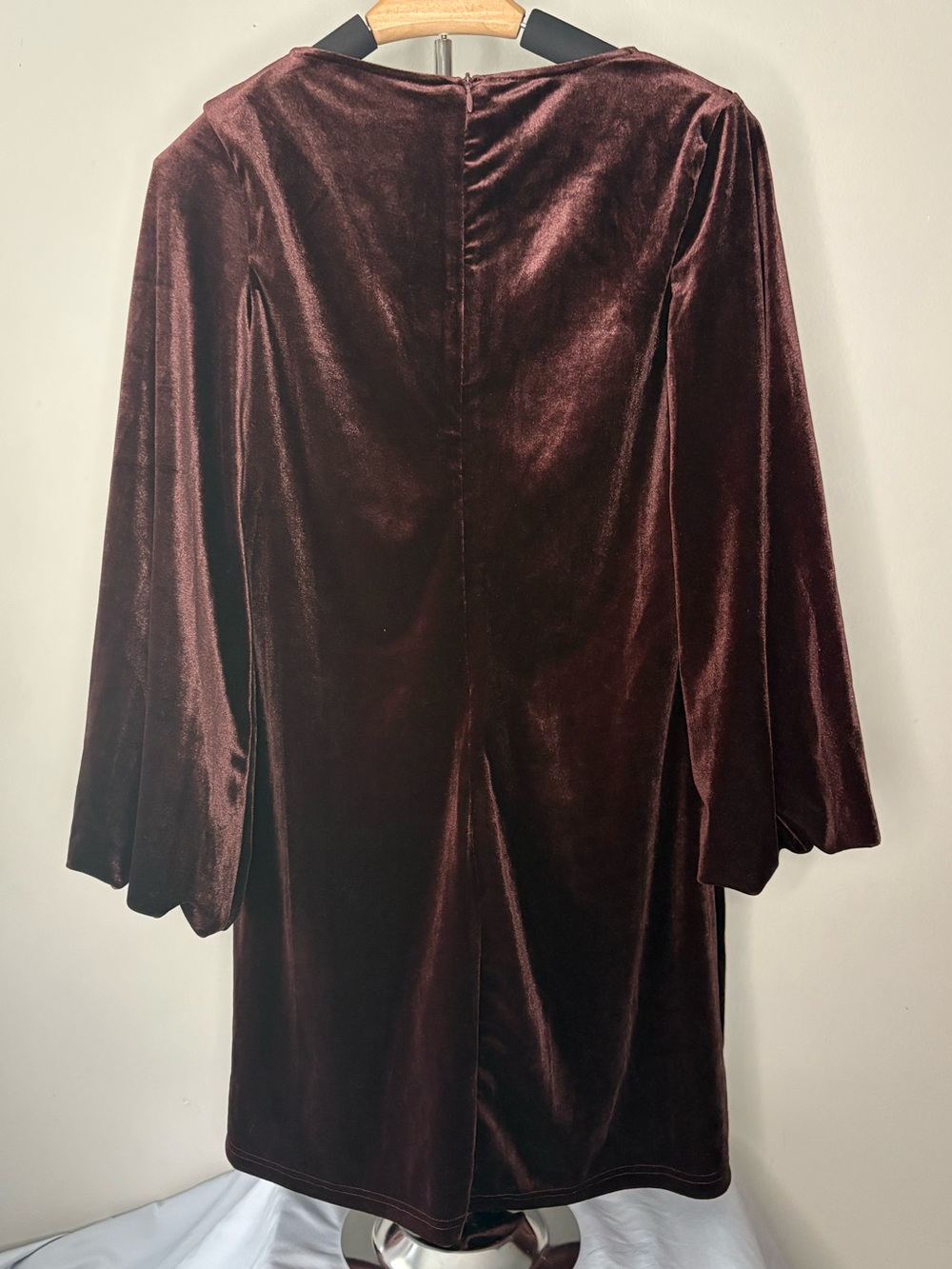 Petal & Pup Velvet Bell-Sleeve Mini Dress - Chocolate - Picture 3 of 4